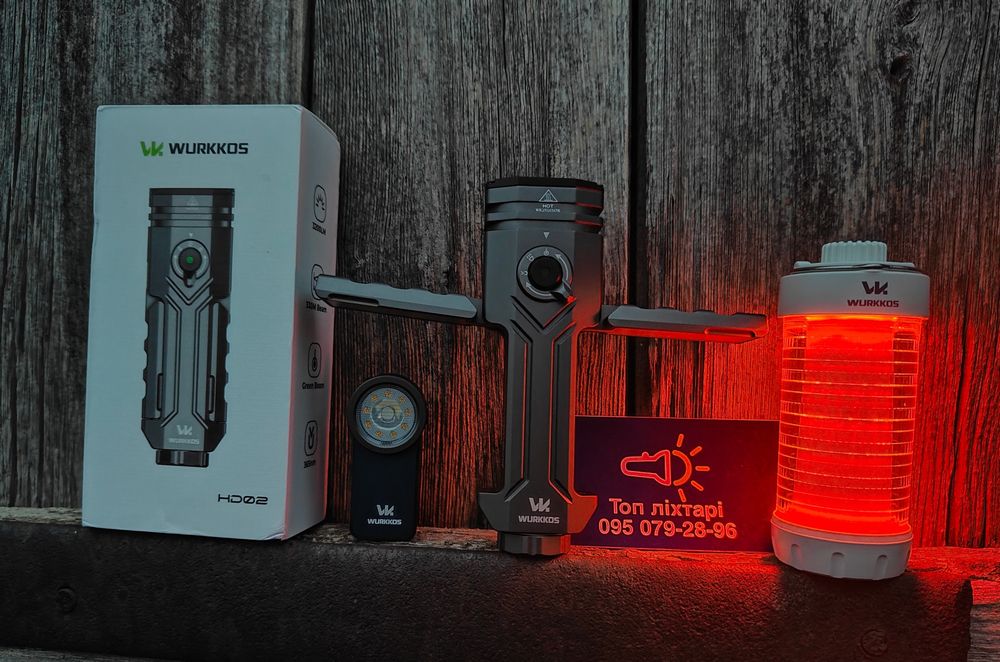 Wurkkos HD02 багатофункціональний ліхтар 3200люмен 5000mAh лазер УФ