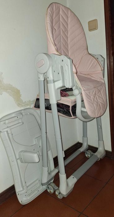Cadeira refeição bebé rosa