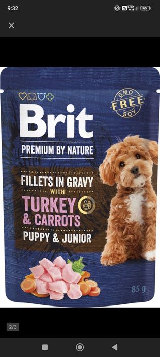 10 saszetek Brit dla szczeniąt indyk