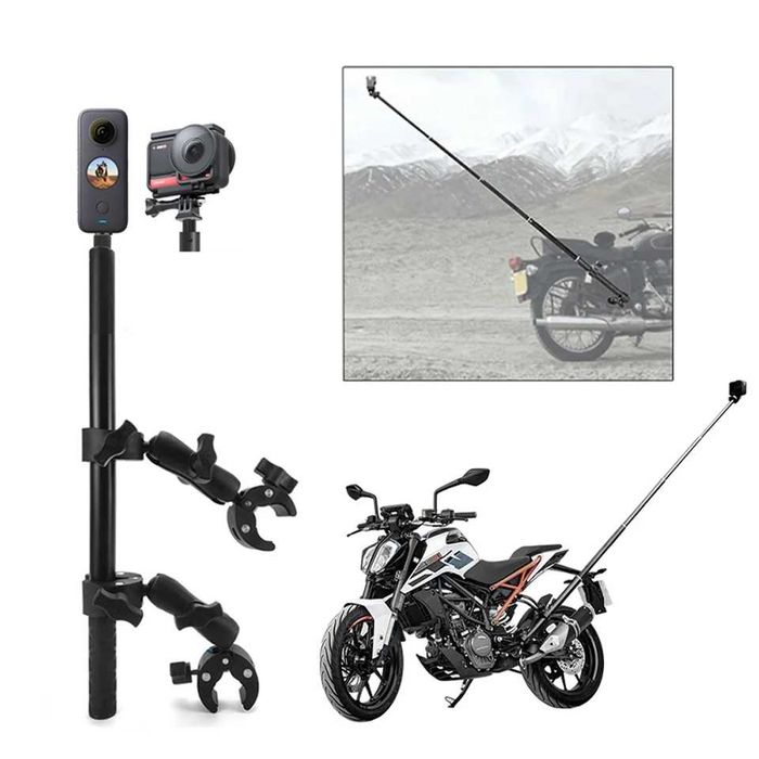 Uchwyty na kijek motocyklowy do kamer sportowych GoPro Insta360 DJI