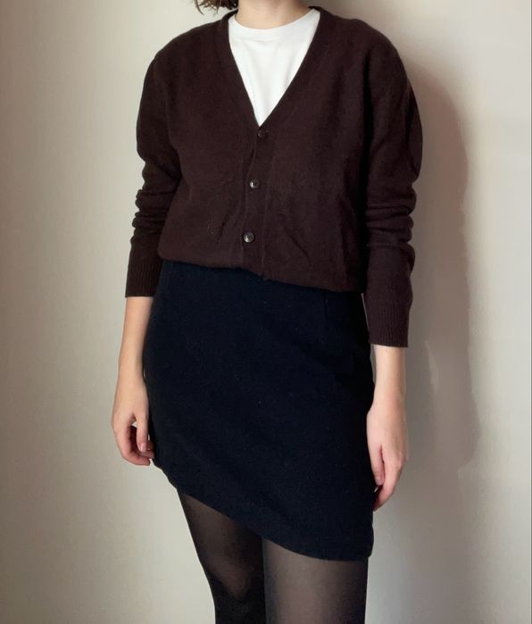 kaszmirowy sweter kardigan kaszmir zara brazowy