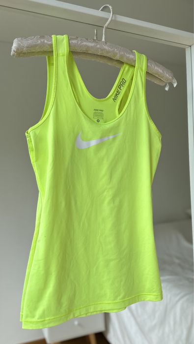 Tank Top desportivo Nike Pro Dri-Fit verde fluorescente