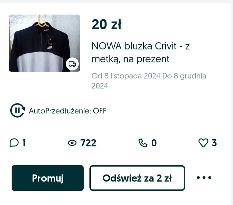 NOWA bluzka Crivit - z metką, na prezent