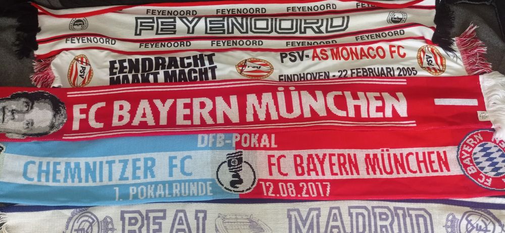 Szaliki sportowe fc bayern, PSV, Feyenoord