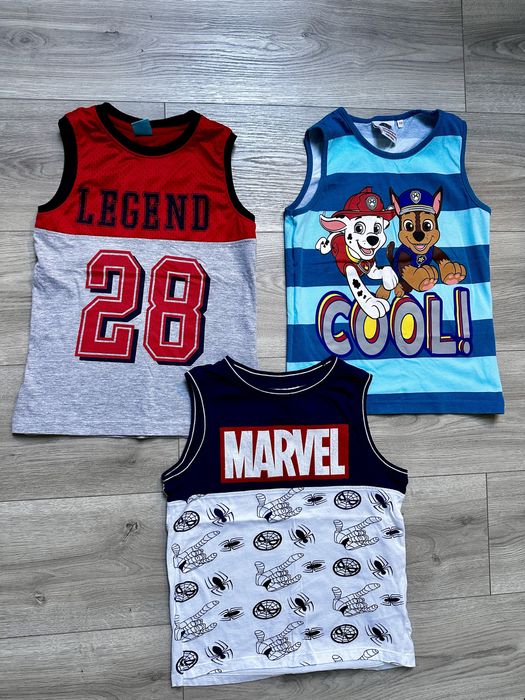 Podkoszulki koszulki  bez rękawów lato 128 Spiderman Psi Patrol