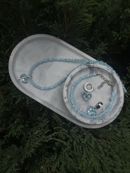 Кольє з кришталю гематиту чокер з ювелірного скла