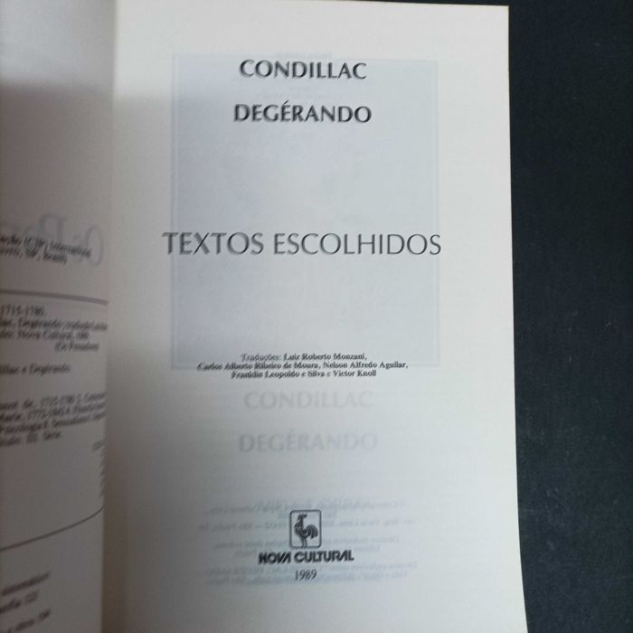 Textos Escolhidos de Condillac Degérando