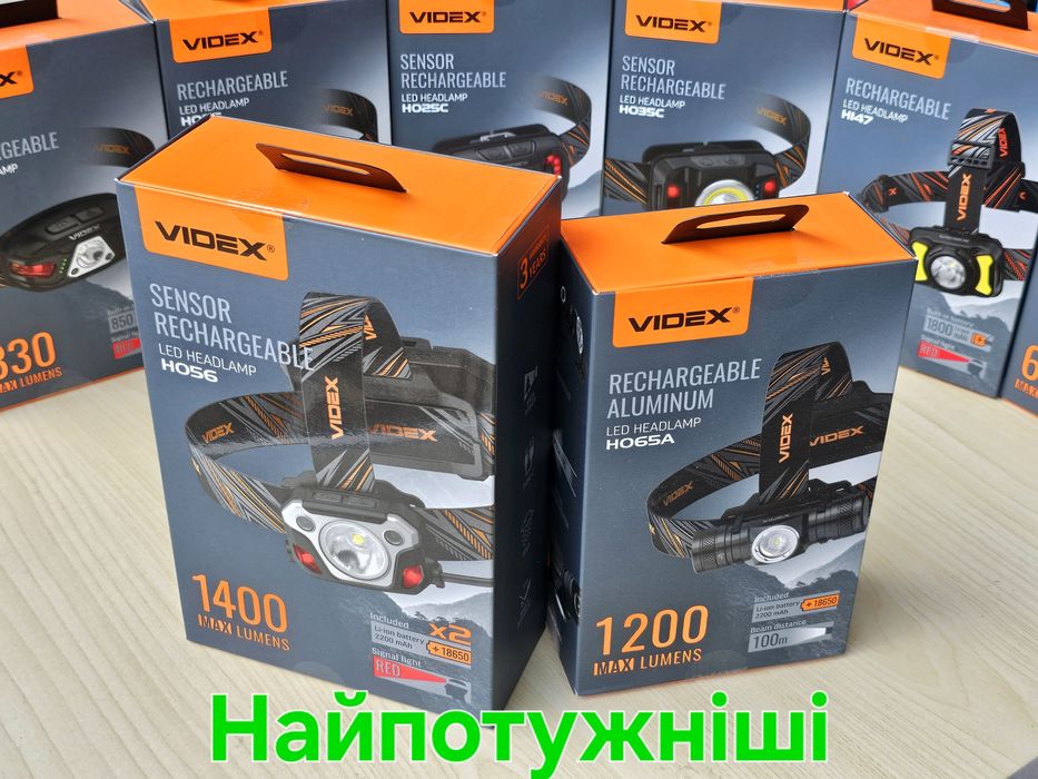 VIDEX налобні ліхтарики, з червоним світлом; Відекс тактичні на голову