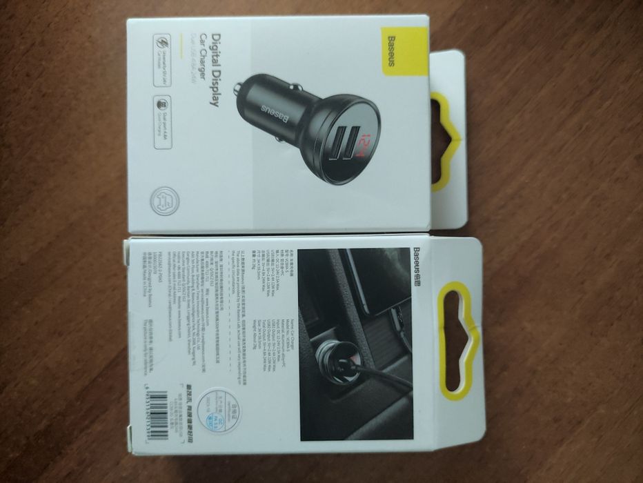 Автомобільна зарядка  Baseus USB 4.8A 24w+ вольтметр