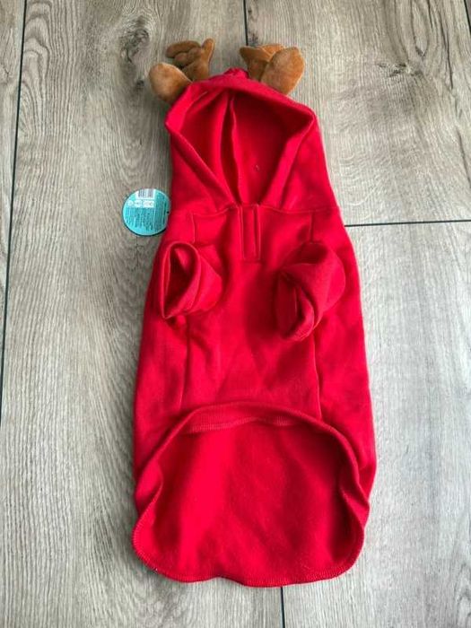 Bluza ubranko renifer z rogami kapturem napisem na plecach dla psa pieska M