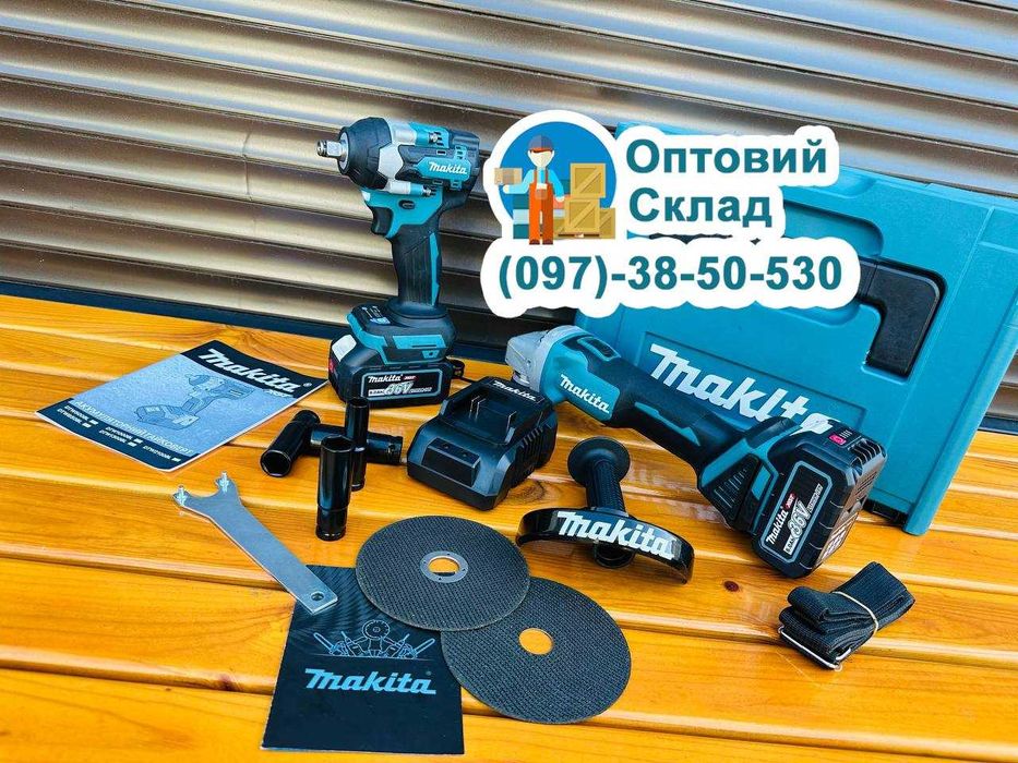 2/1 Макита Акумуляторний набор Болгарка DGA504 + Гайковерт DTW500 XGT