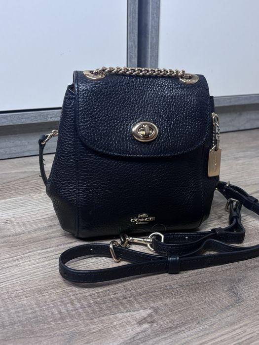 Редкая кожаная сумка рюкзак Coach orig
