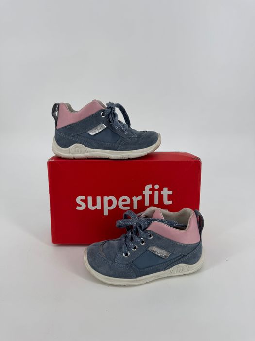 Superfit buciki dziewczęce niebieskie różowe 26 wygodne skórzane