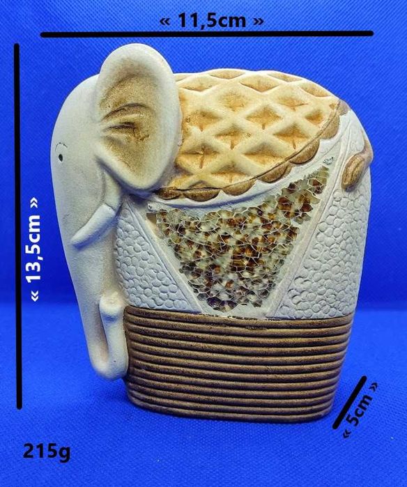 Artigo decorativo artesanato estatueta elefante em cerâmica