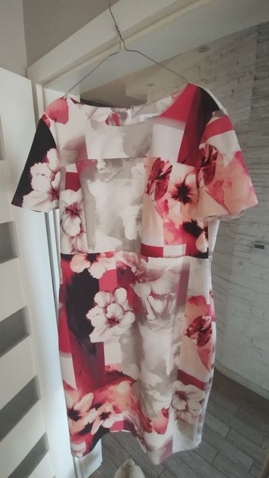 Sukienka Calvin klein xl komunia wesele fuksja MIDI ołówkowa