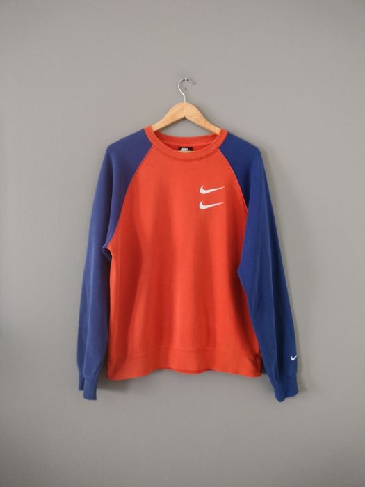 Pomarańczowo Niebieski Crewneck Bluza Nike Swoosh M