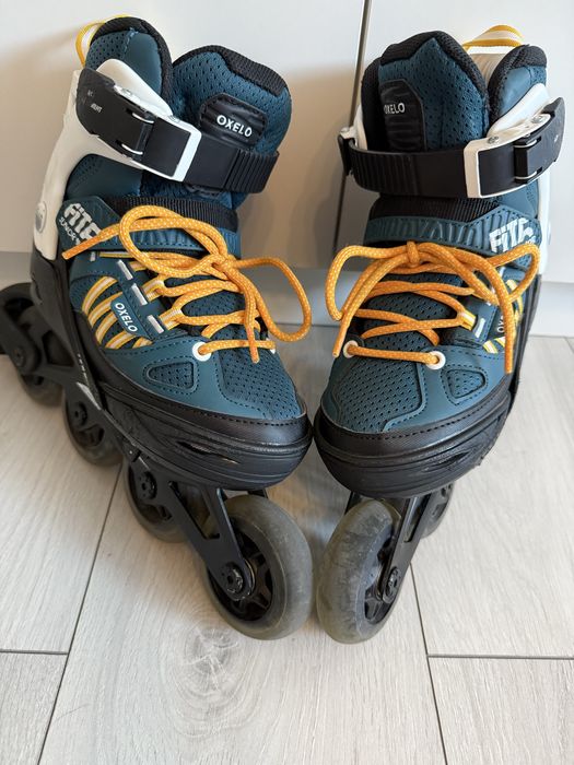 Rolki fitness dla dzieci model Fit5 Junior różowo-khaki rozmiar 32-35