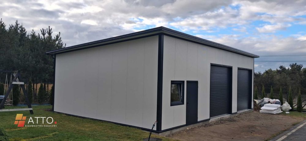 Garaż ocieplony PIR | Hala z płyty warstwowej | 6x8m / 5x7m | Zgłoszenie