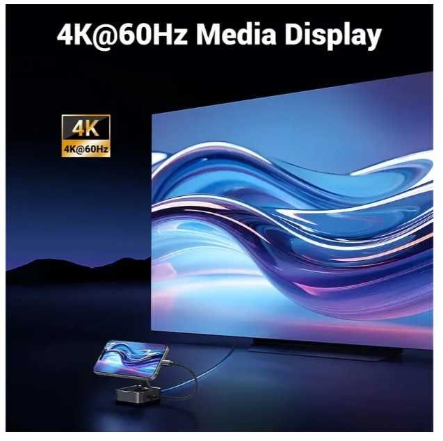 Док-станція  UGREEN 4 in 1  CM801 HDMI 4K 60Hz PD-100W HUB