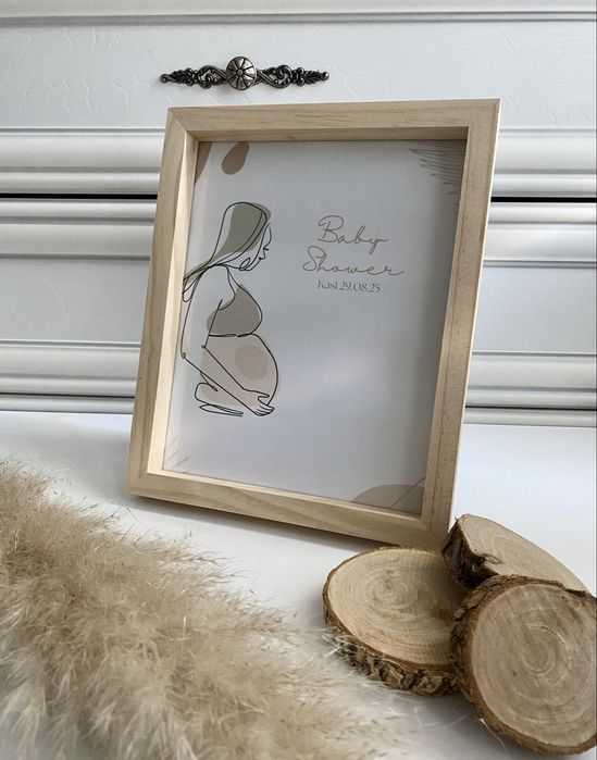 Ramka na baby shower, personalizowana.