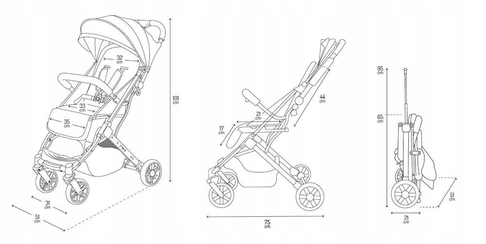 Nowy Wózek Dziecięcy Spacerowy Spacerówka Dla Dzieci Lekki Walizka