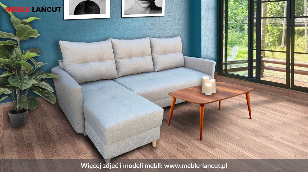 Narożnik Sofa USZAK +, AUTOMAT, 2 Pojemniki, Pikowany, Transport