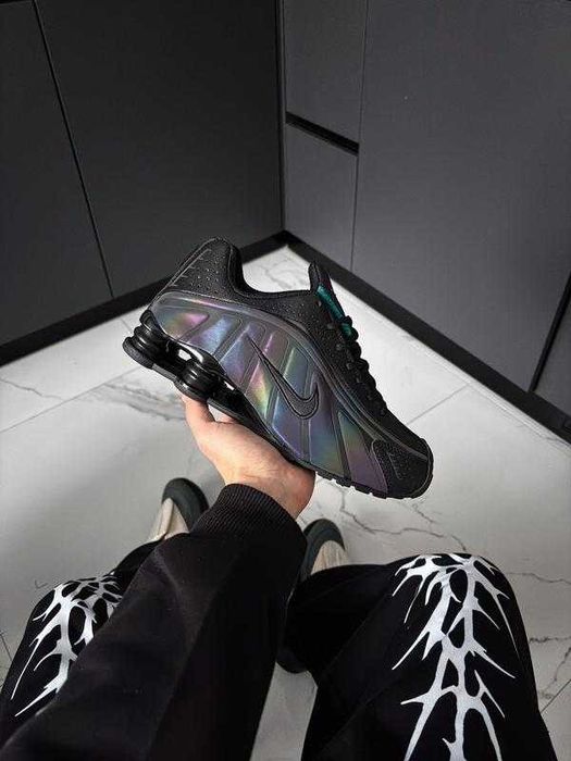 (БЕЗ ПЕРЕДОПЛАТИ) Nike Shox R4 SE Black Seaweed найк шокс р4 чорні темні кросівки