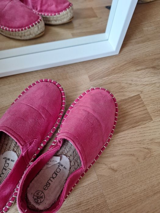 ESMARA Różowe słomiane espardyle