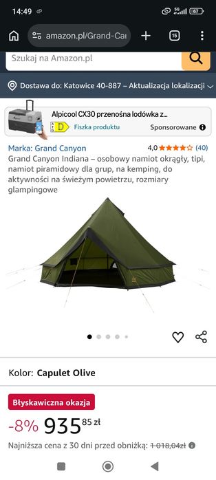 Grand Canyon Indiana 8 osobowy namiot okrągły, tipi