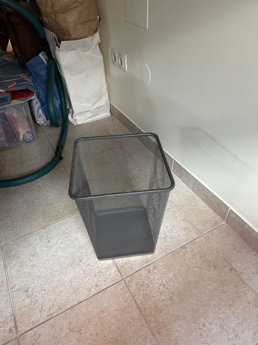 Cesto papéis metálico grande para escritório