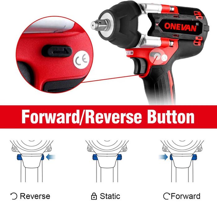 D20-Chave impacto s escova 1800 NM de onevan 1/2 compativel makita 18v