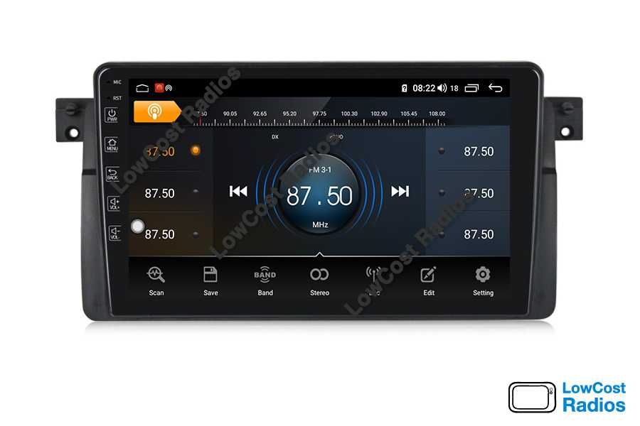 *#(PROMO TOP) Rádio GPS ANDROID - 9" — BMW E46 (Série 3) Wifi, USB | CARPLAY • ANDROID AUTO