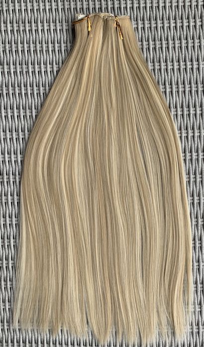 Premium Ultra włosy doczepiane, blond/ pasemka / refleksy clip in 242.