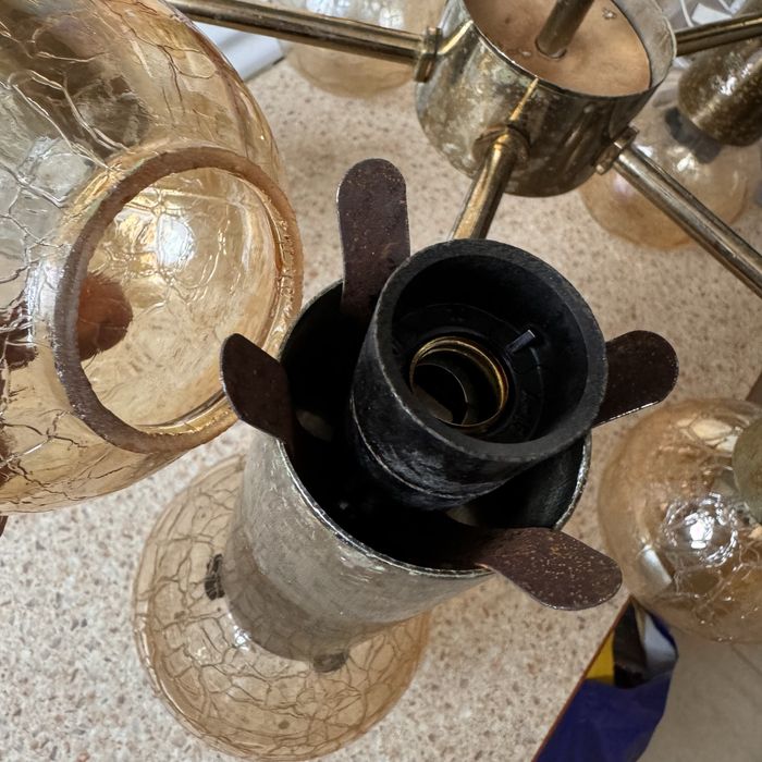 Polski żyrandol PZM space age lata 60te prl vintage new look antyk