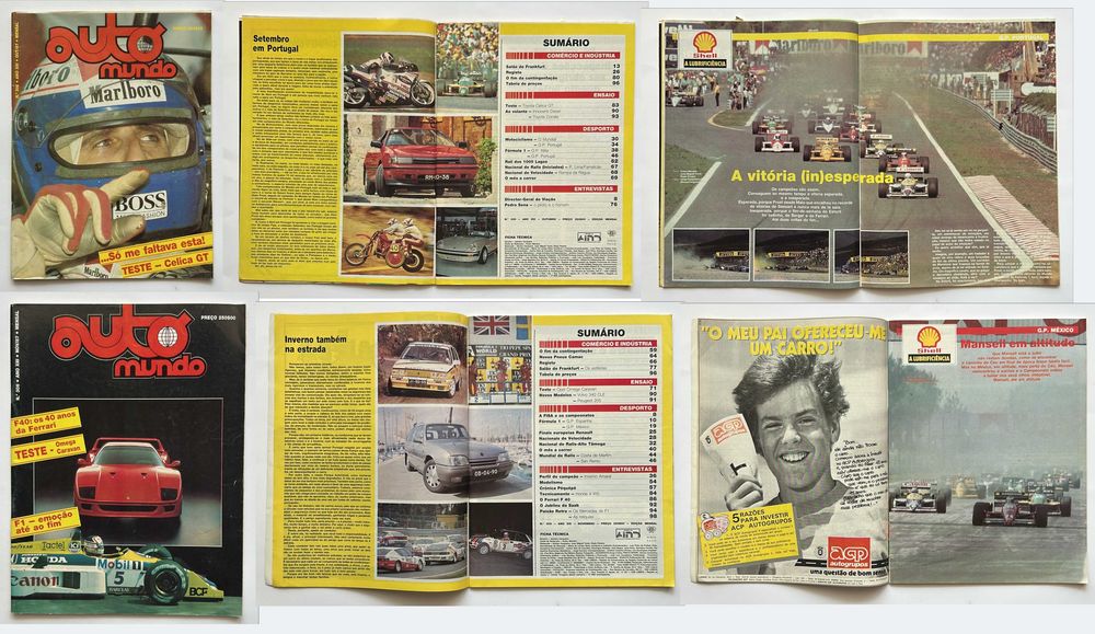 Coleção de revistas Auto Mundo de 1987