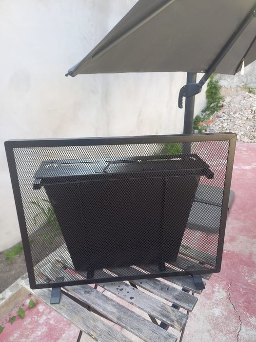 Frente de lareira + gaveta em ferro