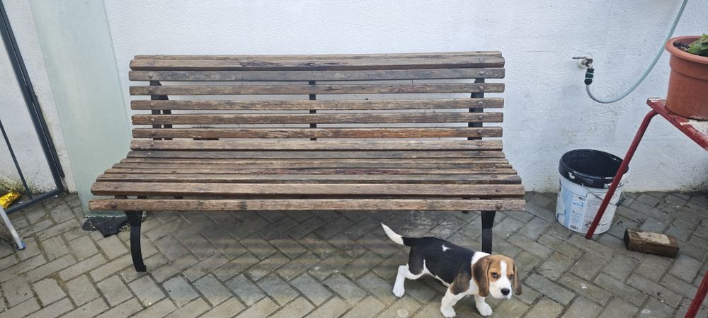 Banco jardim madeira e ferro