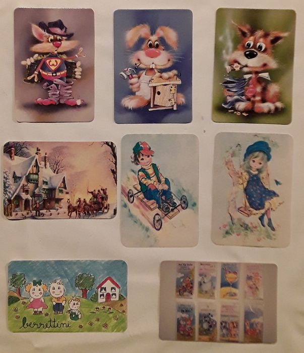 Calendários de bolso, vários anos, tema: bonecos