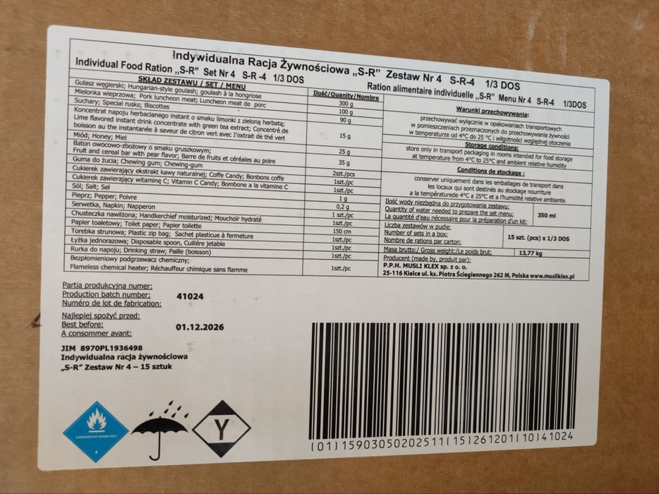 Racja żywnościowa sr gulasz 1.12.2026
