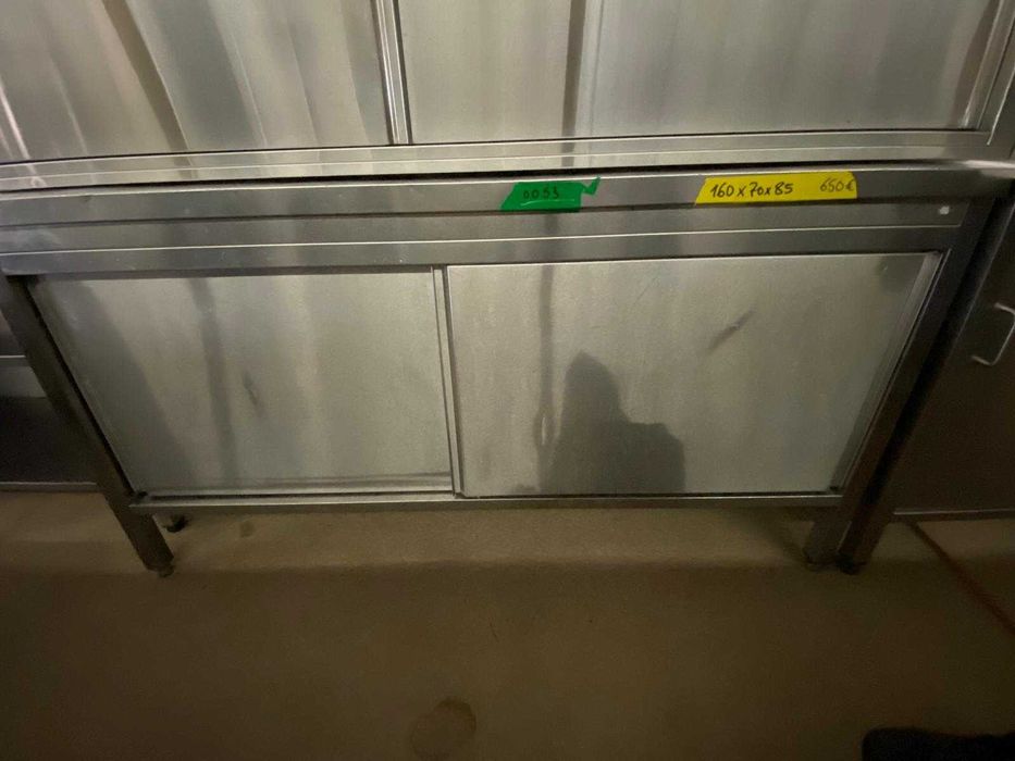 Bancada inox 2 portas + prateleira ao meio