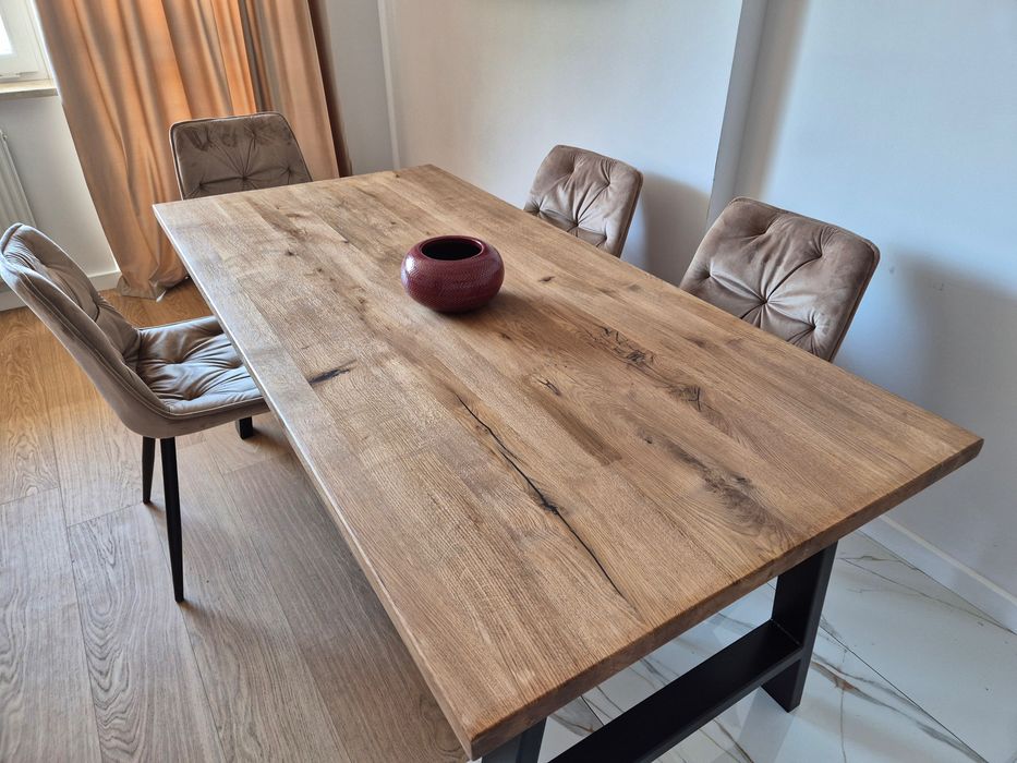 Stół dębowy lity duży  190x90x4, 3950zł Dostępny od ręki Dostawa