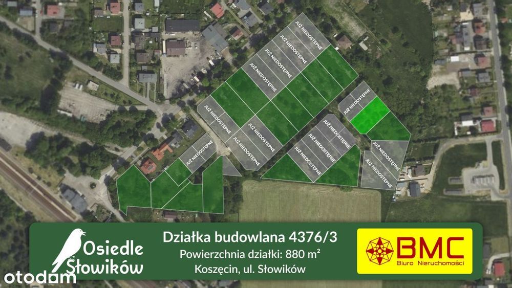 Działka budowlana Koszęcin ul. Słowików 880m2
