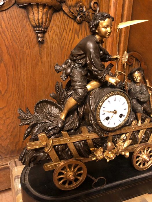 Antyk piękny i niespotykany zegar francuski Japy XIX wiek