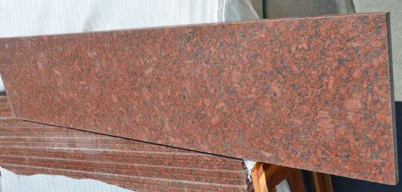 Stopień granitowy Fortune Red leather 150x33x2 cm