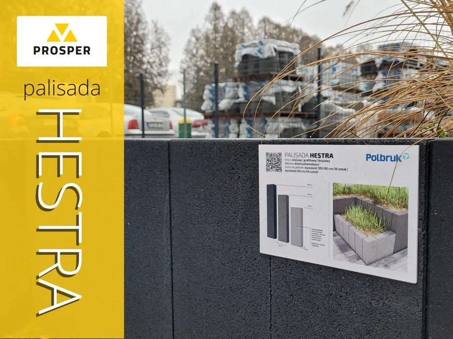 Palisada HESTRA nowoczesna 80cm obrzeże POLBRUK betonowa HDS