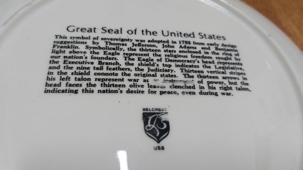 Prato comemorativo EUA independência 200 anos