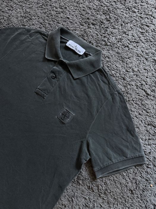Футболка поло stone island stone original wash garment dyed