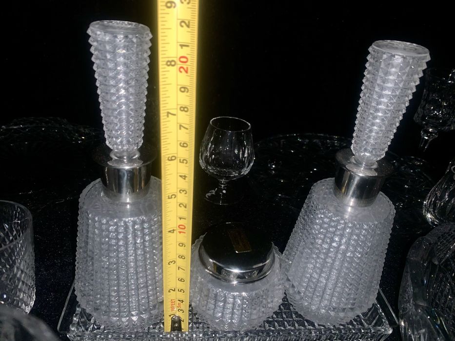 Ваза соусник бокалы коньячные подсвечник хрусталь