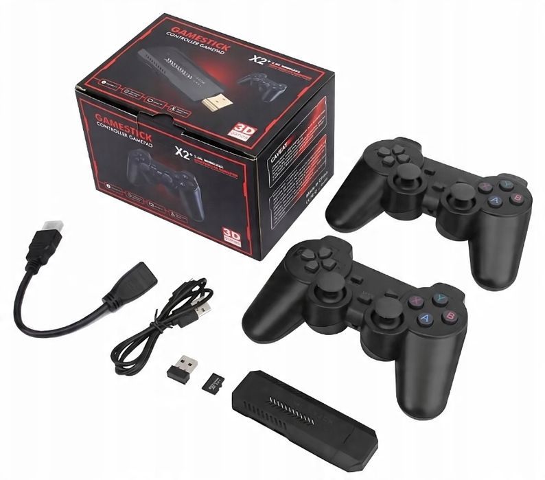 Konsola Retro Game 4K Stick X2 Hdmi 64 Gb Bezprzewodowa 2 Pady 35Tyś