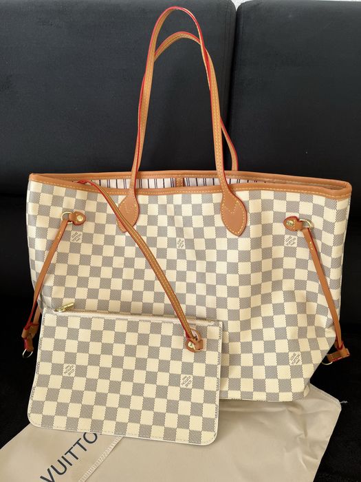 Torba z logo LV monogram neverfull damier azur